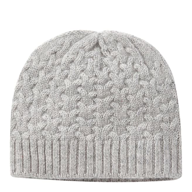 Pure Collection Grey Cashmere Baby Cable Hat