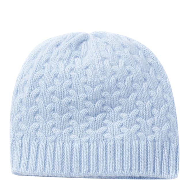 Pure Collection Blue Cashmere Baby Cable Hat