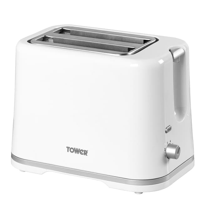 Tower White 2-Slice Toaster
