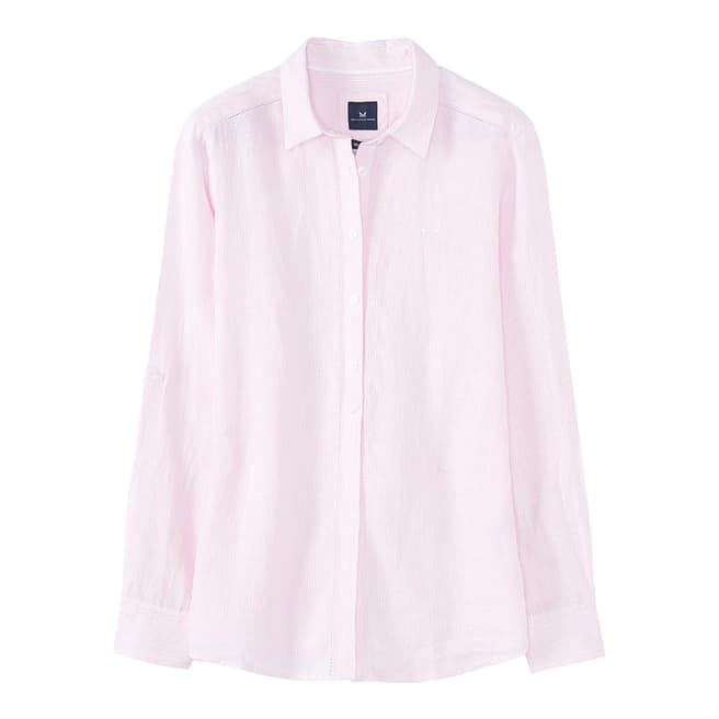 Crew Clothing Pink/White Stripe Linen Shirt