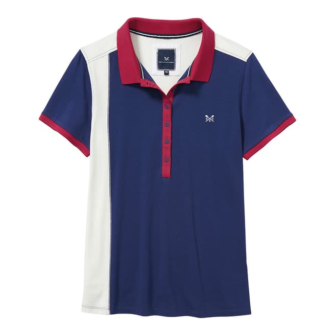 Crew Clothing Navy, Red/White Polo T Shirt