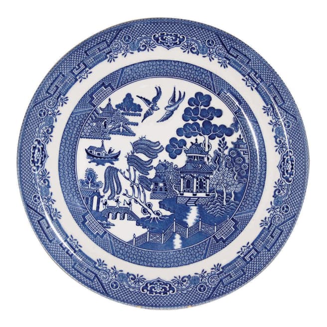 Churchill Set Of 6 Blue Willow Dinner Plates, 26cm