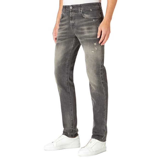 7 For All Mankind Grey Kayden Stretch Slim Straight Jeans