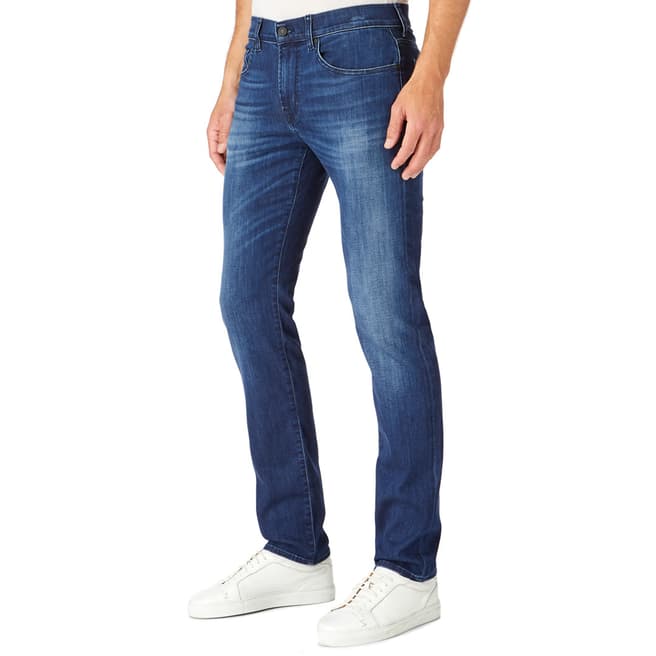 7 For All Mankind Blue Kayden Luxe Stretch Slim Straight Jeans