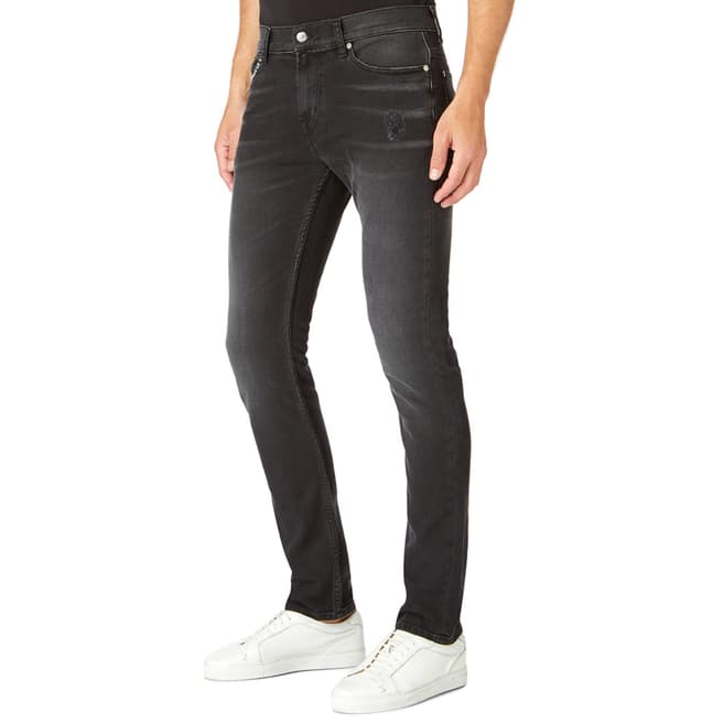 7 For All Mankind Black Ronnie Saloon Stretch Skinny Jeans