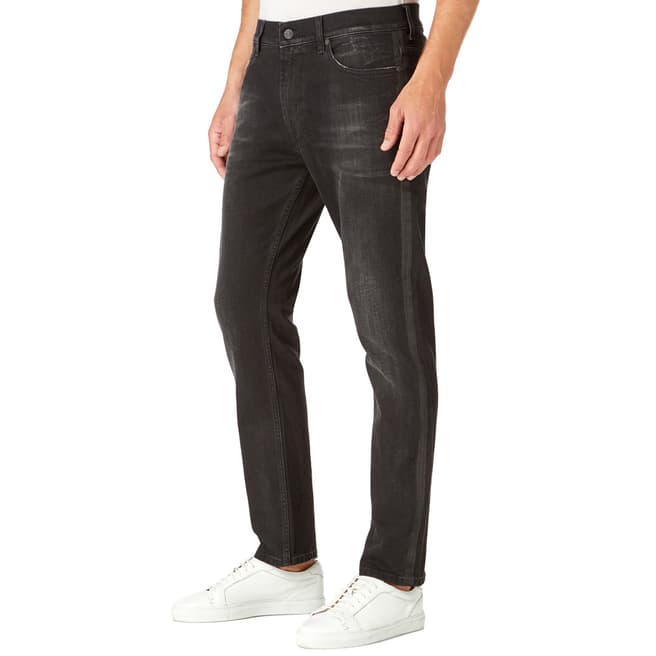 7 For All Mankind Black Ronnie Cropped Stretch Skinny Jeans