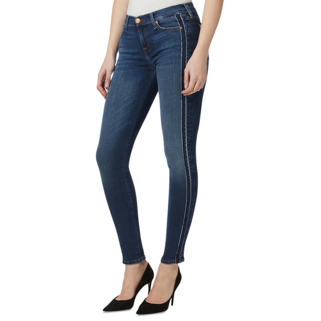 7 For All Mankind Indigo Outseam Skinny Stretch Jeans