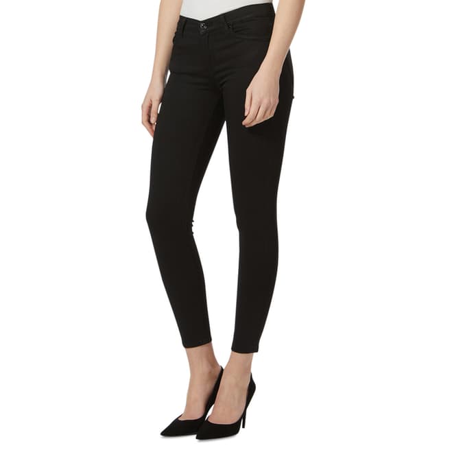 7 For All Mankind Black Classic Cropped Skinny Jeans