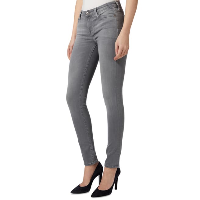 7 For All Mankind Grey Pyper Illusion Luxe Stretch Skinny Jeans