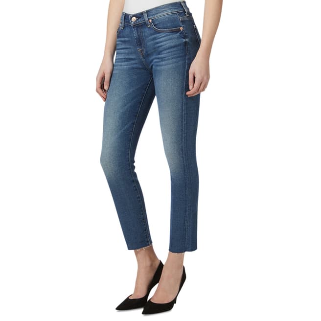 7 For All Mankind Blue Roxanne Luxe Stretch Skinny Jeans