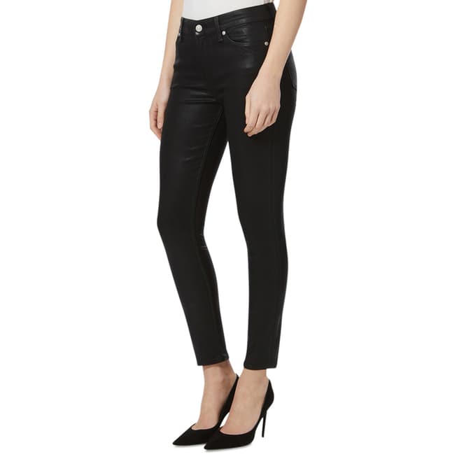 7 For All Mankind Black Coated Skinny Jeans