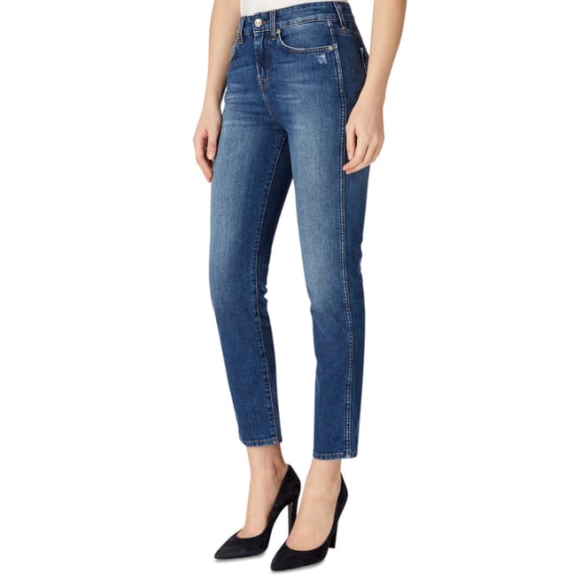 7 For All Mankind Blue Erin Lounge Skinny Stretch Jeans