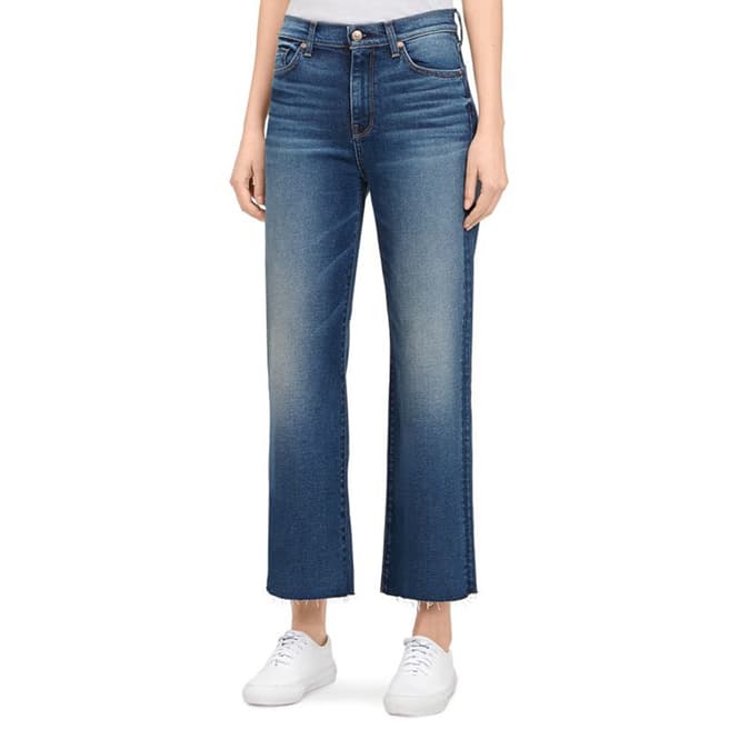 7 For All Mankind Blue Cropped Alexa Stretch Jeans