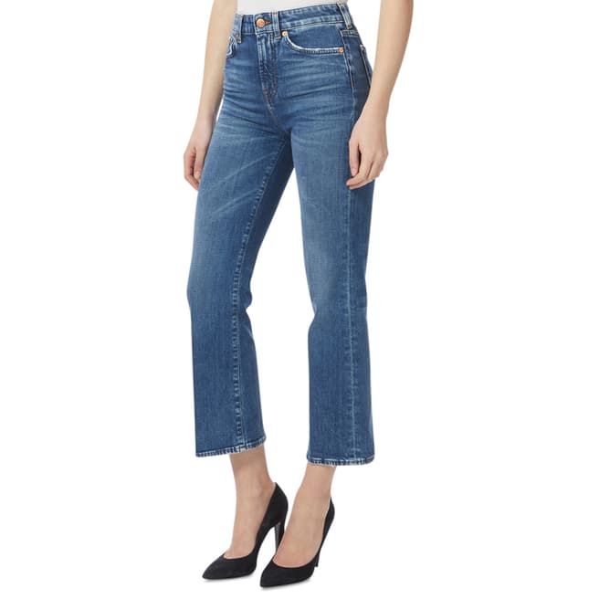 7 For All Mankind Blue Vintage Cropped Stretch Jeans