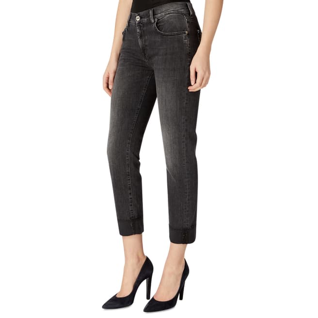 7 For All Mankind Dark Grey Illusion Stretch Relaxed Skinny Jeans