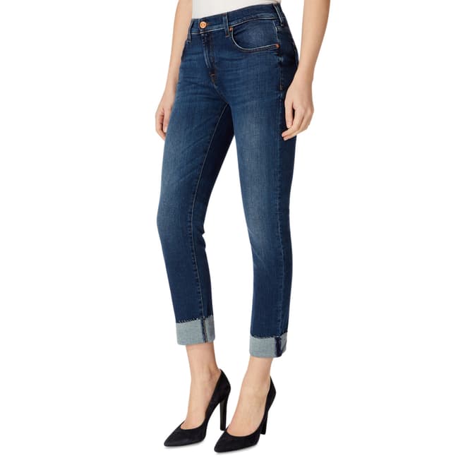 7 For All Mankind Indigo Illusion Stretch Relaxed Skinny Jeans