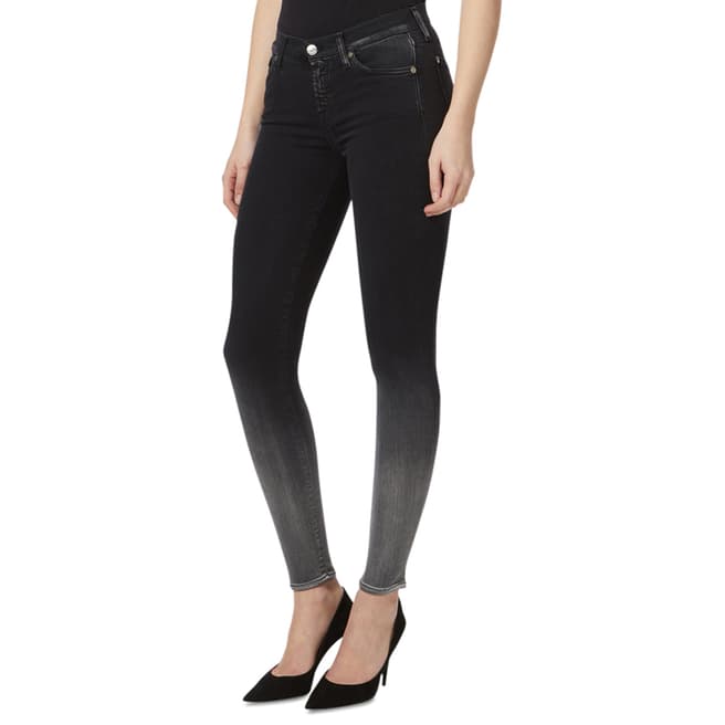 7 For All Mankind Black Illusion Luxe Stretch Skinny Jeans
