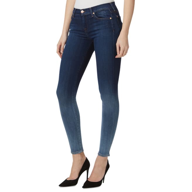 7 For All Mankind Mid Blue Illusion Luxe Stretch Skinny Jeans