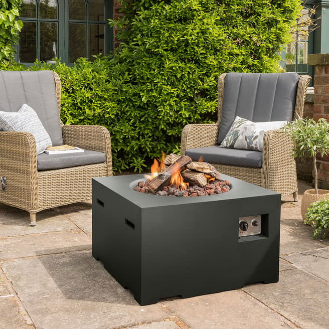 Happy Cocooning Square 76cm Fire Pit, Black