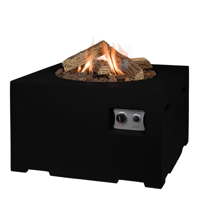 Happy Cocooning Small Square 60cm Firepit, Black