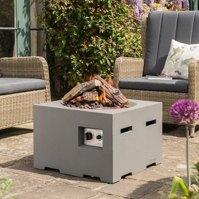 Happy Cocooning Small Square 60cm Firepit, Grey