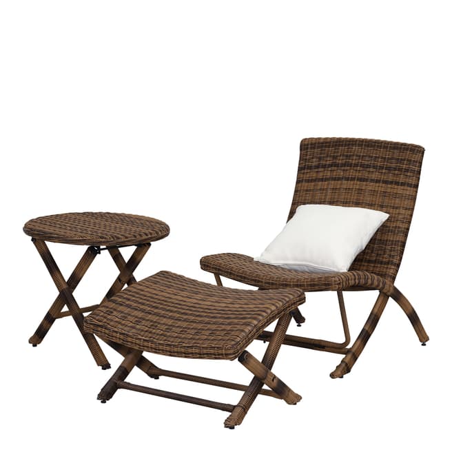 Safavieh Samana 3-Piece Lounge Chair Set, Brown