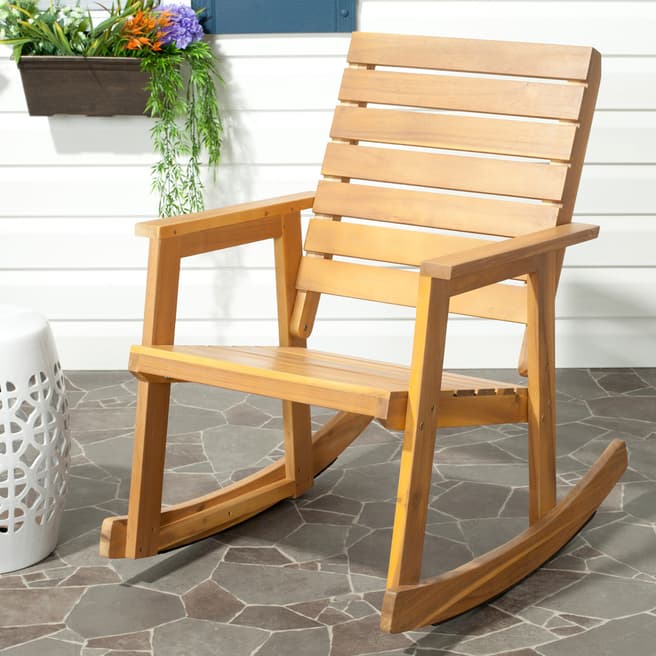 Safavieh Elena Outdoor Rocking Chair, Natural Brown