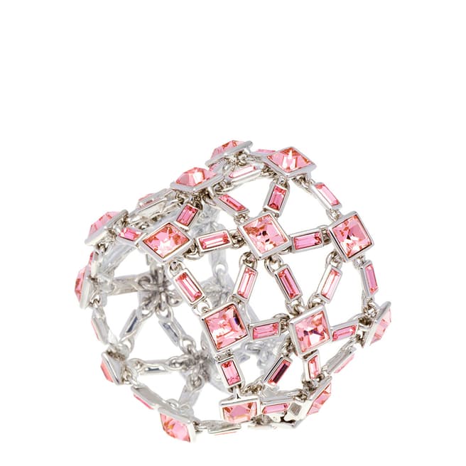 Simon Harrison Pink Rhodium Claudette Crystal Bracelet