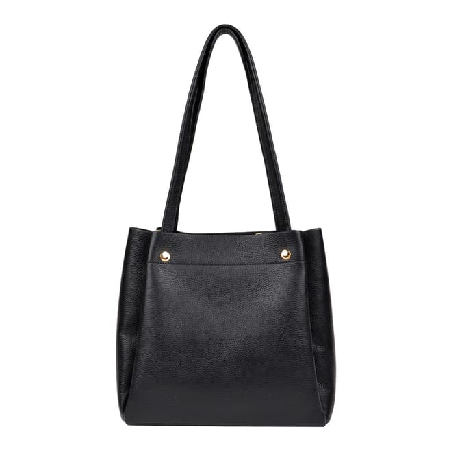 Isabella Rhea Black Shoulder Leather Bag