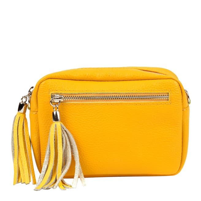Isabella Rhea Yellow Leather Shoulder Bag