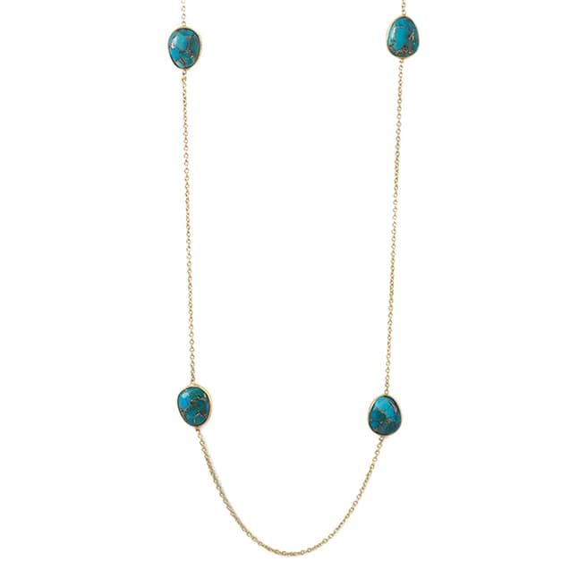 Liv Oliver 18K Gold Turquoise Necklace