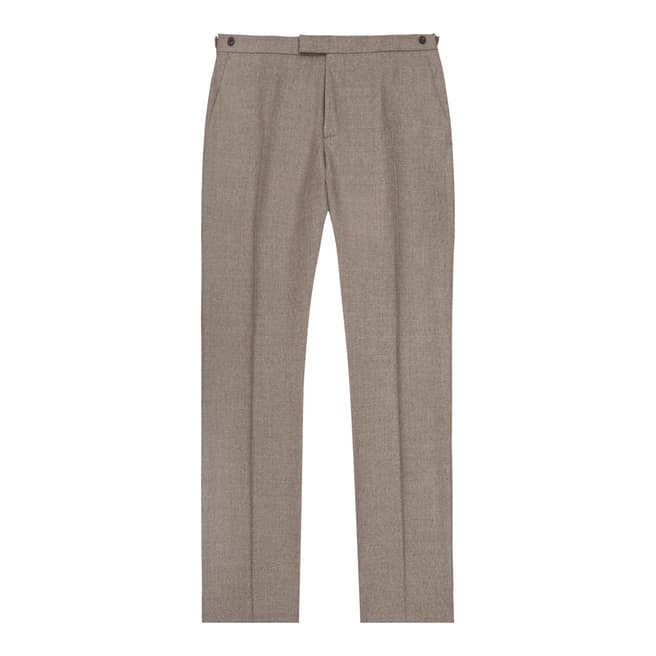 Reiss Taupe Tuscan Modern Fit Wool Suit Trousers