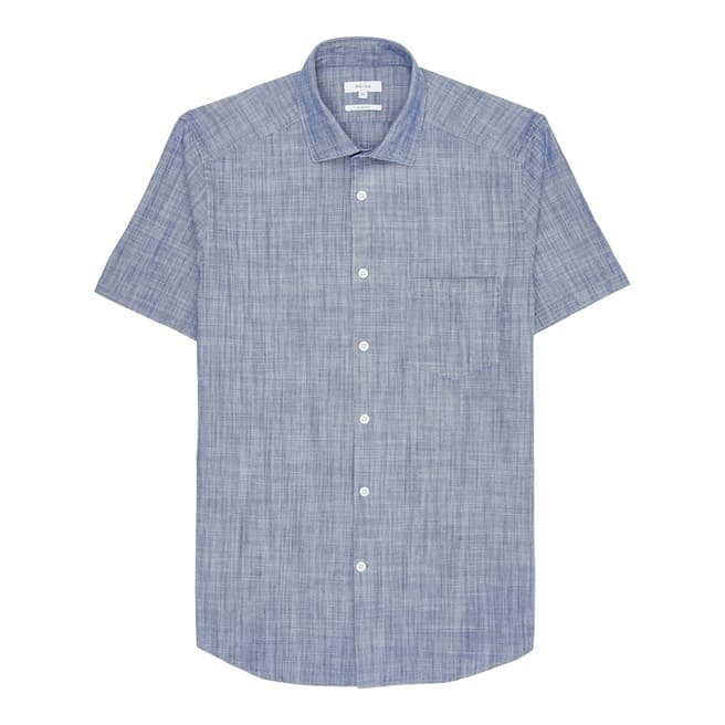 Reiss Blue Milan Cotton Shirt