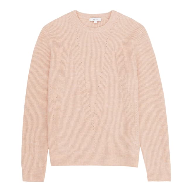 Reiss Soft Pink Aston Ribbed Jumper