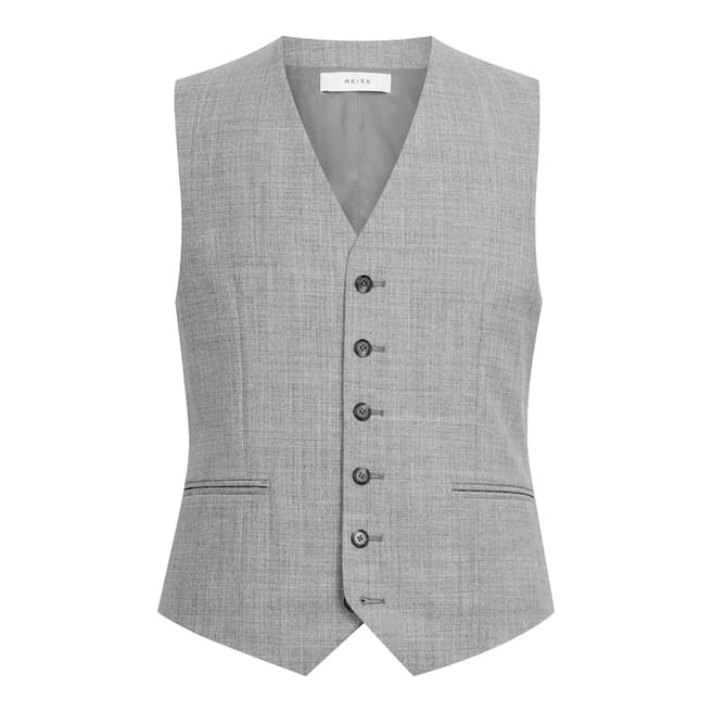 Reiss Grey Bravo Modern Wool Waistcoat