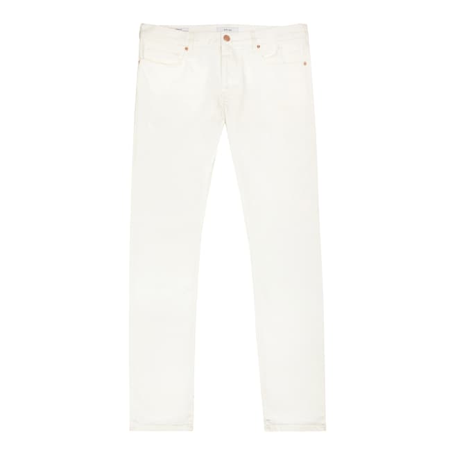 Reiss Off White Woolcombe Cotton Jeans