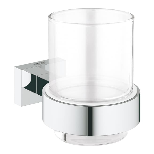 GROHE Essentials Cube Crystal Tumbler with Holder