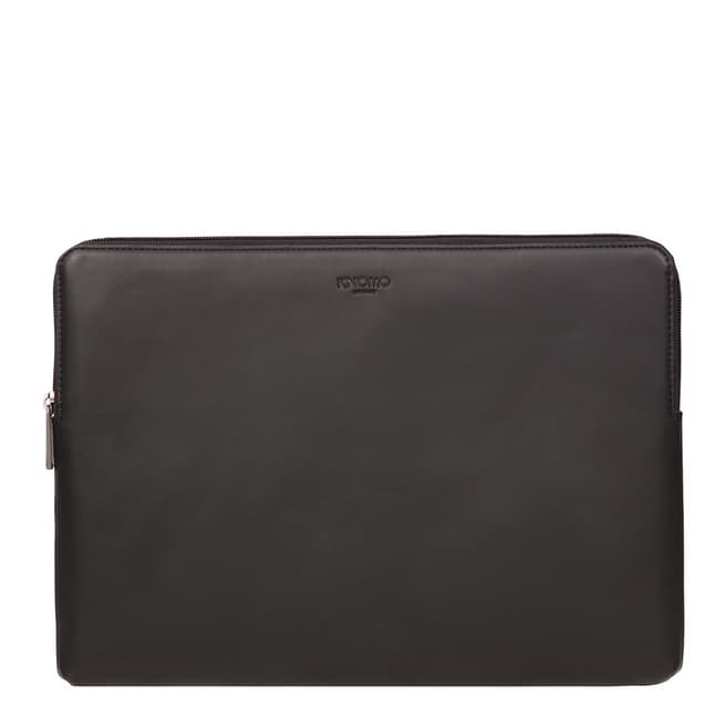 Knomo Black Barbican Leather Laptop Sleeve 15 Inch