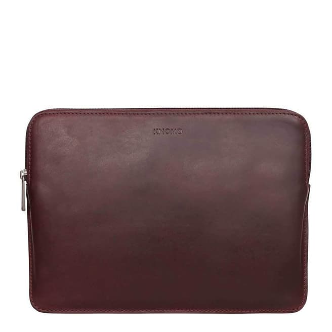 Knomo Brown Barbican Leather Laptop Sleeve 12 Inch