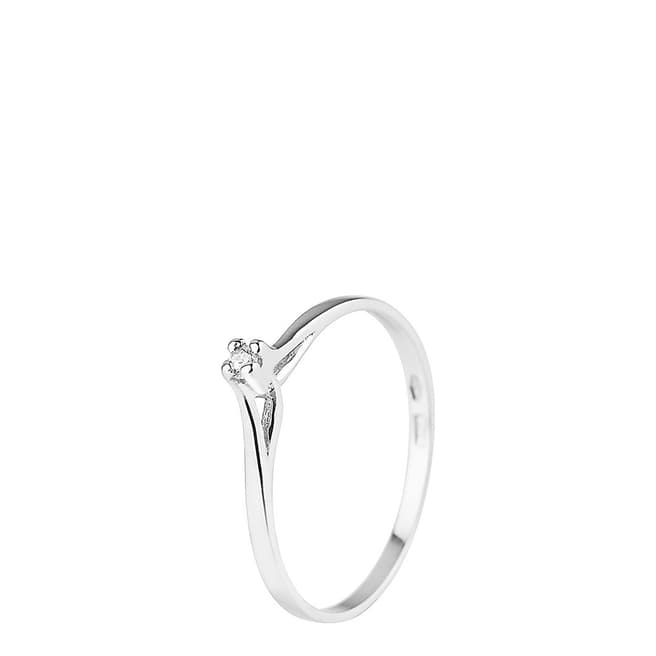 Only You Silver Solitaire Diamond Ring 0.03cts