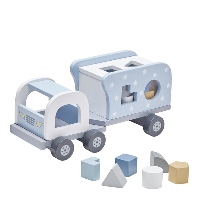 Kids Concept Blue Wooden Block Sorter Truck