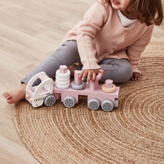 Kids Concept Pink Wooden Stacking Ring Truck
