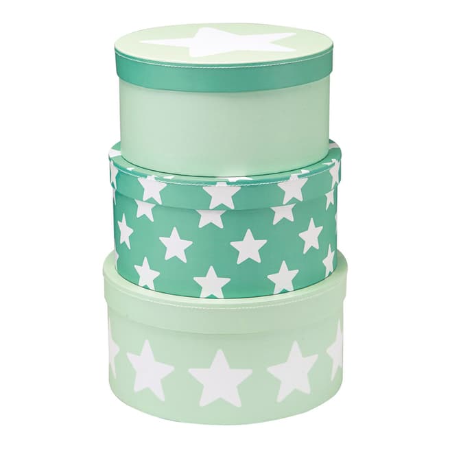 Kids Concept Green Star Set of 3 Storage Boxes 