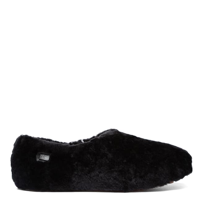 Australia Luxe Collective Black Fluffy Wool Henry Slippers