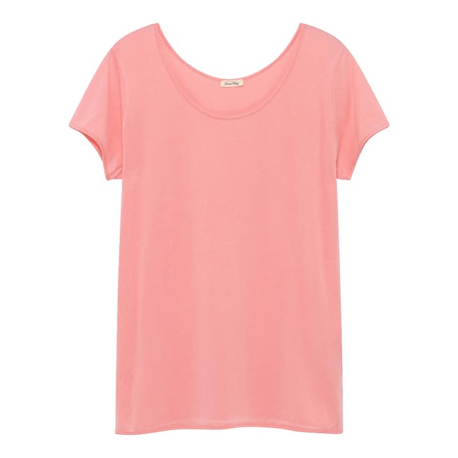 American Vintage Pink Boat Collar Short sleeves Right Tee-Shirt
