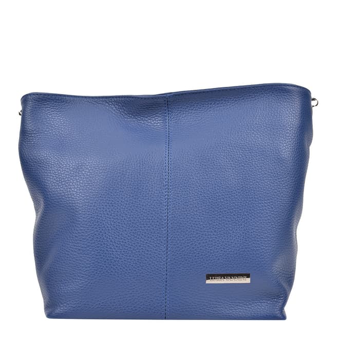 Luisa Vannini Cobalt Blue Leather Shoulder Bag