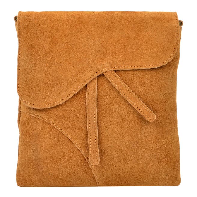 Luisa Vannini Marmalade Suede Leather Shoulder Bag
