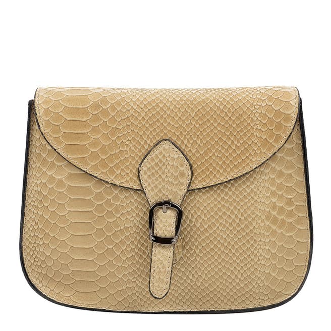 Luisa Vannini Sand Snake Shoulder Leather Bag