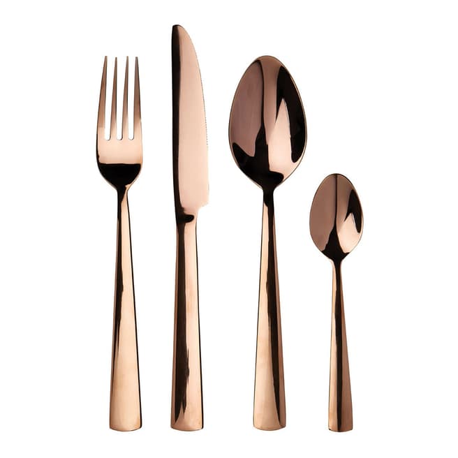 Premier Housewares 16 Piece Rose Gold Avie Lustra Cutlery Set