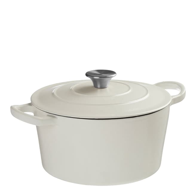 Premier Housewares White Hygge Cast Iron Medium Casserole Dish